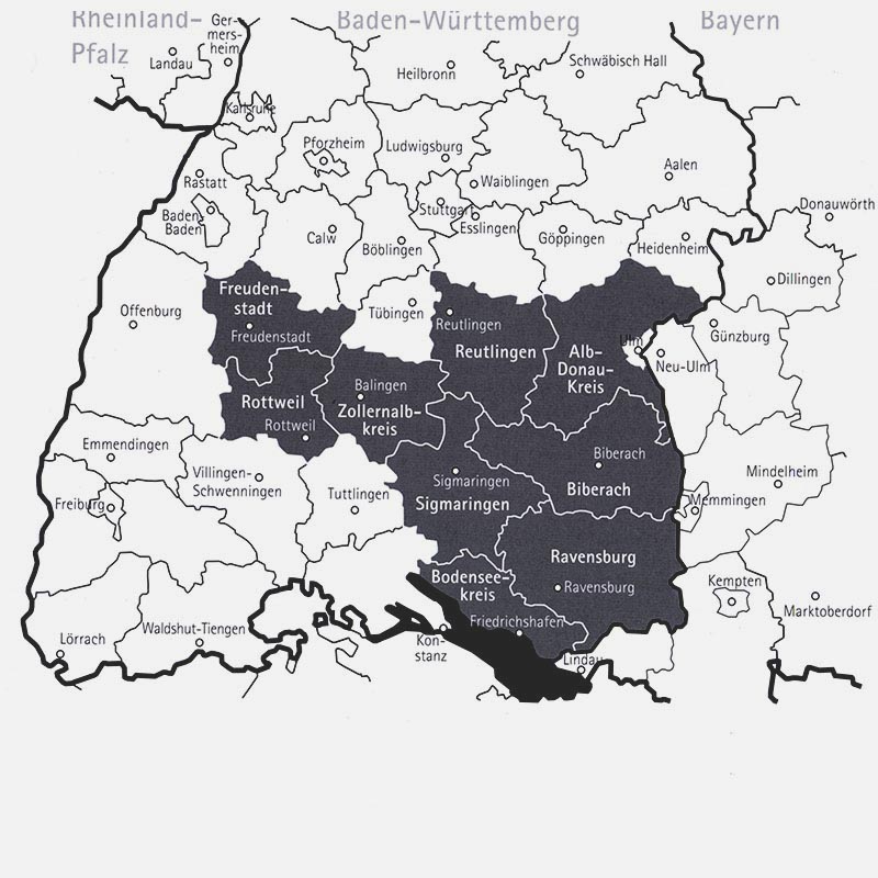 Grafik der 9 beteiligten Landkreise